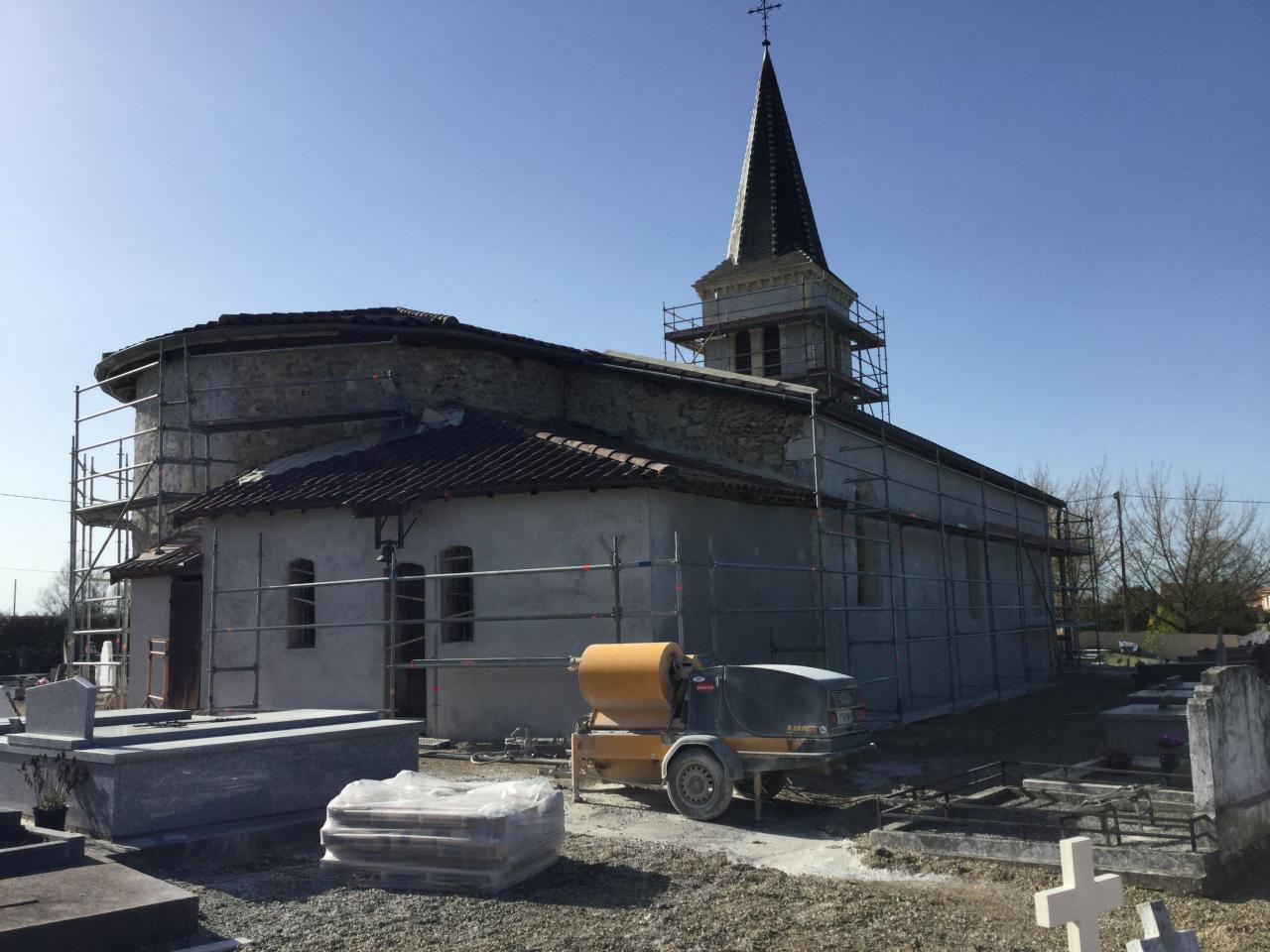 Travaux de ravalement des façades extérieures de l'église