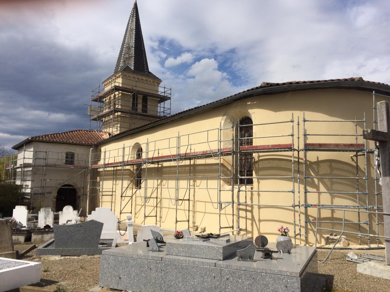 Travaux de ravalement des façades extérieures de l'église