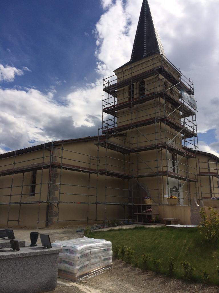 Travaux de ravalement des façades extérieures de l'église